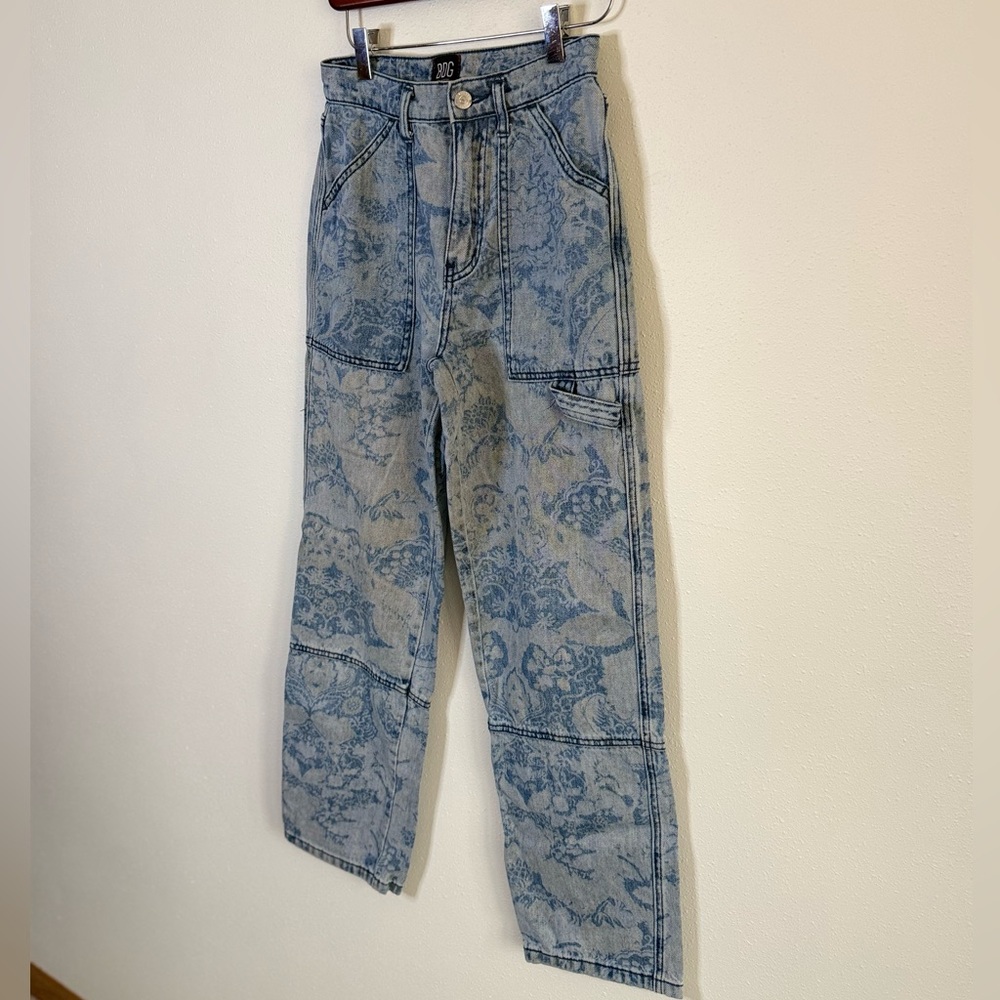 BDG Urban Outfitters Floral Acid Wash Baggy Jeans Y2K Wide Leg 24 - Picture 5 of 11